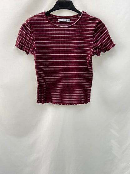 LEFTIES.Camiseta burdeos rayas T.S