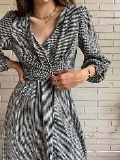 OYSHO.Vestido largo cuadros T.s