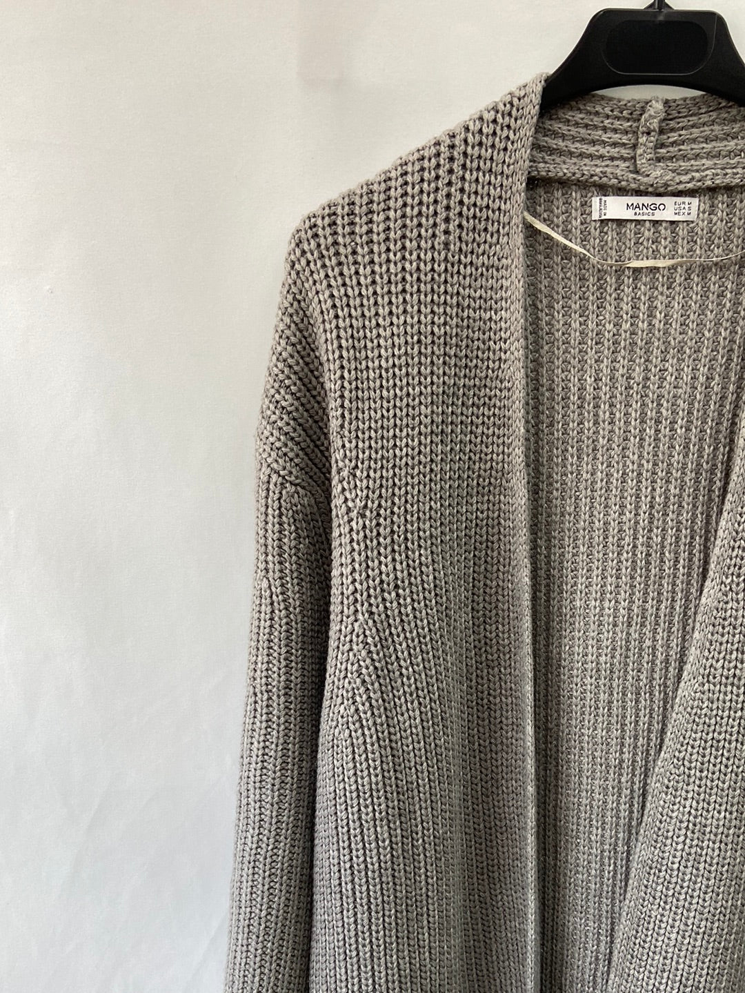 MANGO.Cardigan gris largo T.M