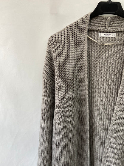 MANGO.Cardigan gris largo T.M