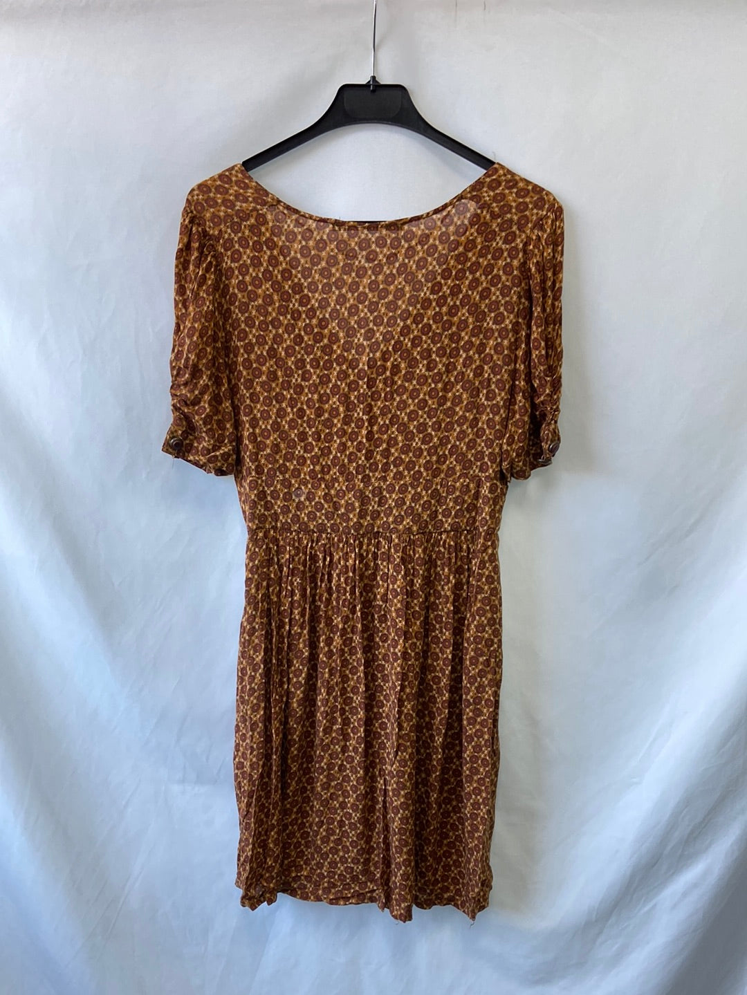 ZARA.Vestido corto tonos tierra T.S