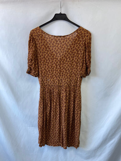 ZARA.Vestido corto tonos tierra T.S