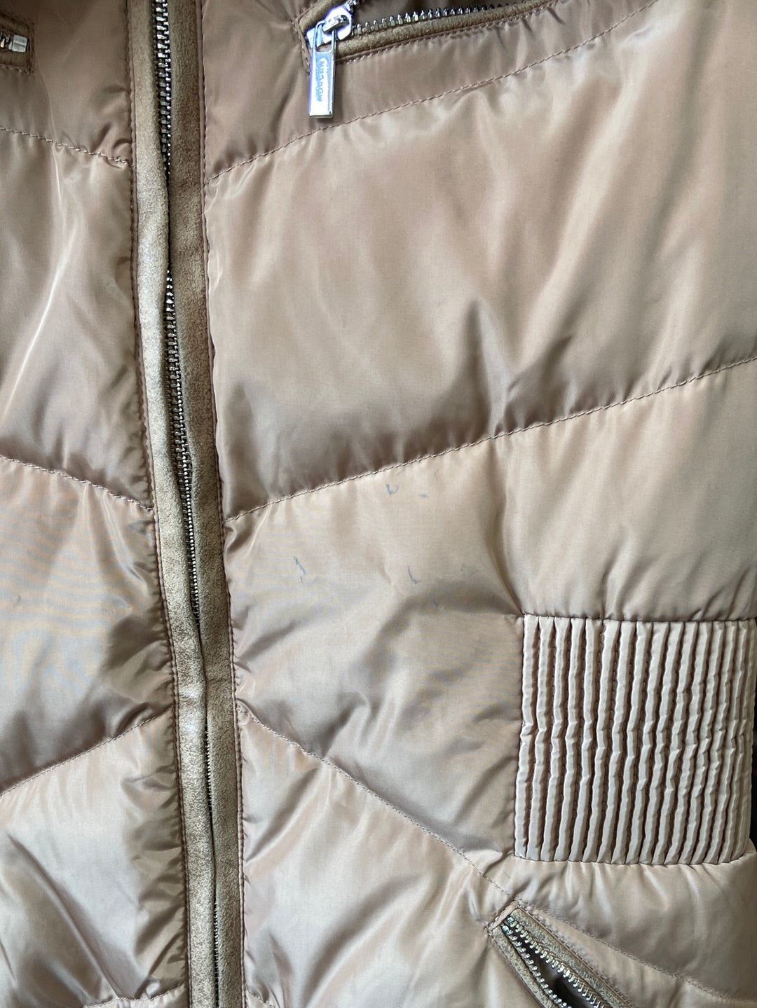 MORGAN.Plumas marrón cuello pelo T.42(L) TARA