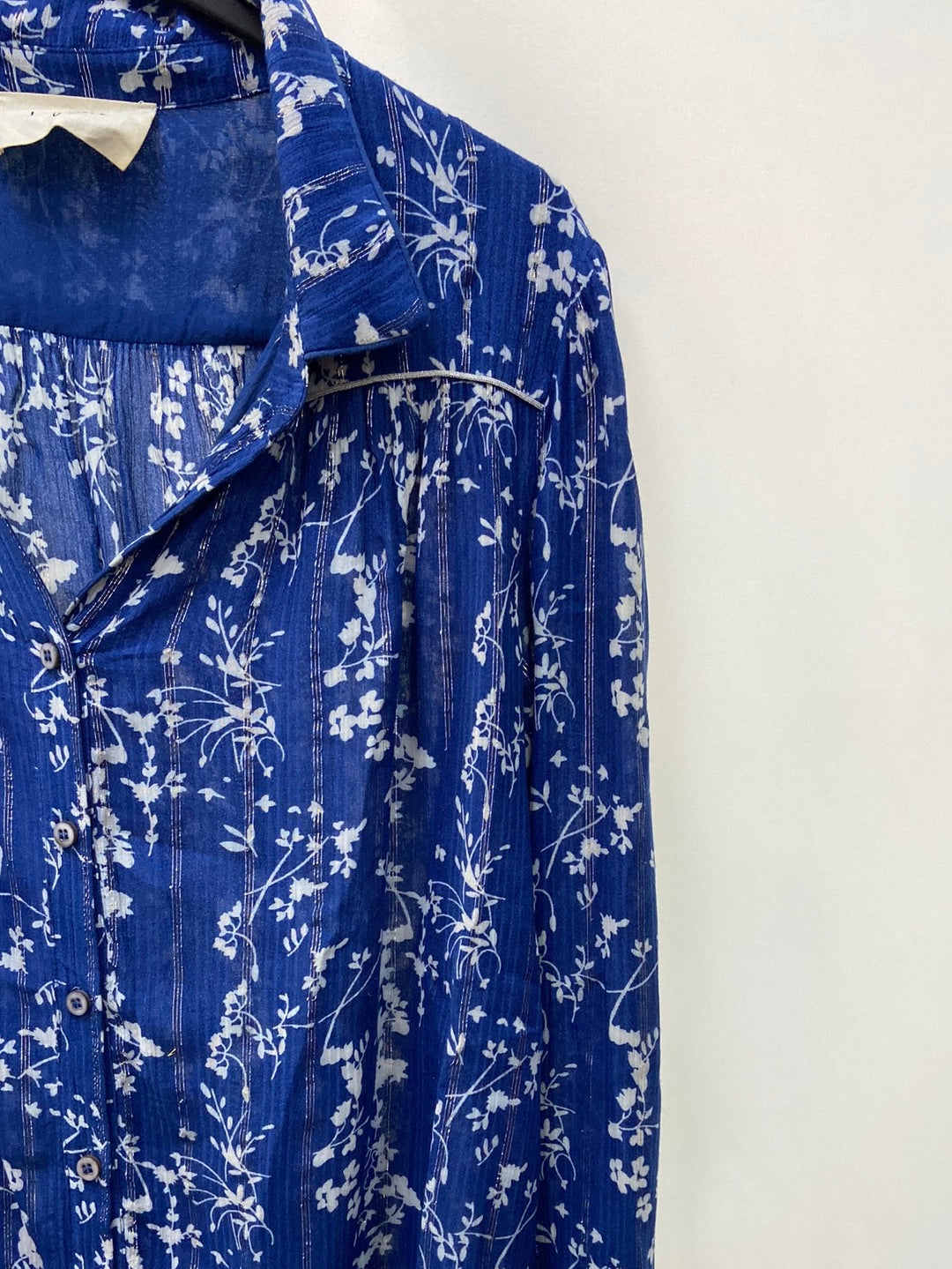 BA&amp;SH.Blue printed blouse T0 (XS)