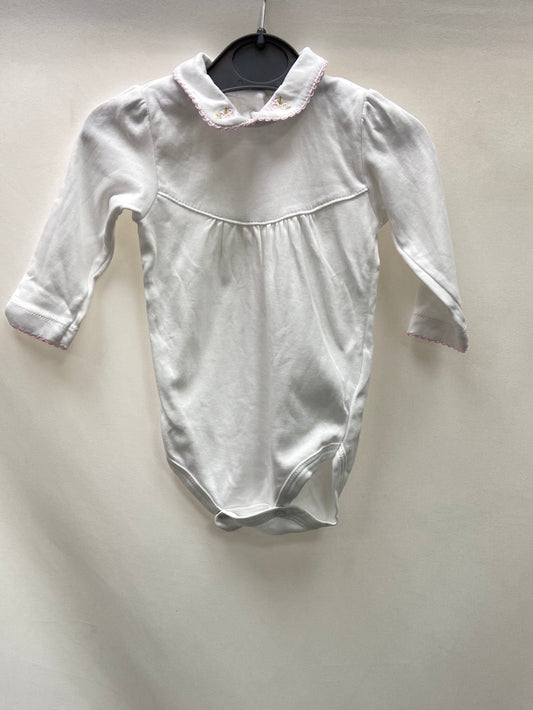 CONIGLIO.Body blanco cuello bordado 6 meses