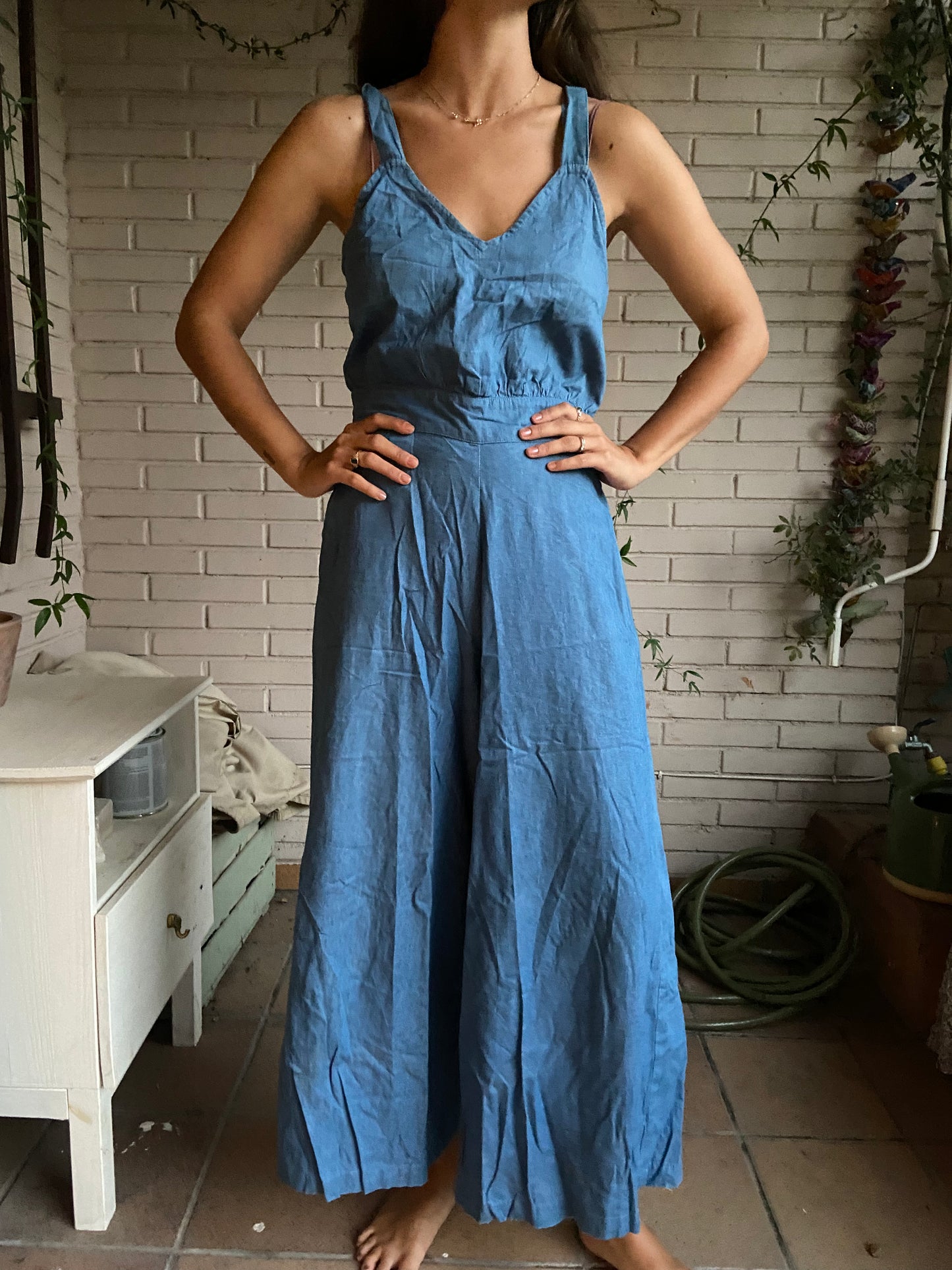 Ts fluid denim culotte dungarees