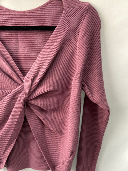 OTRAS.Jersey punto canalé morado T.L