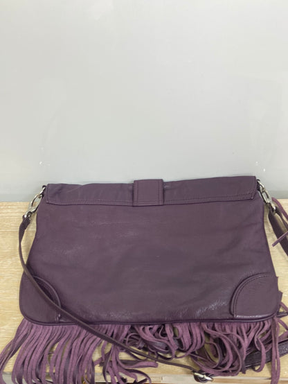 ZARA.Bolso morado flecos