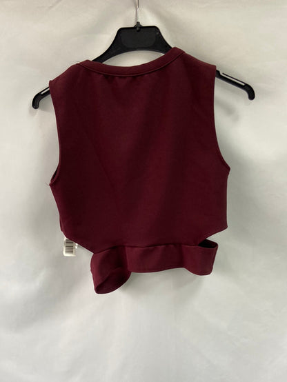 STRADIVARIUS.Croptop burgundy slits TM