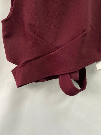 STRADIVARIUS.Croptop burgundy slits TM