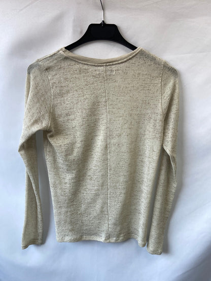ZARA.Jersey beige semitransparente T.s