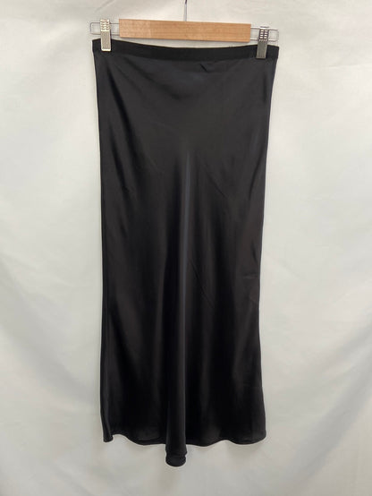ANINE BING. Falda midi negra satinada T.34