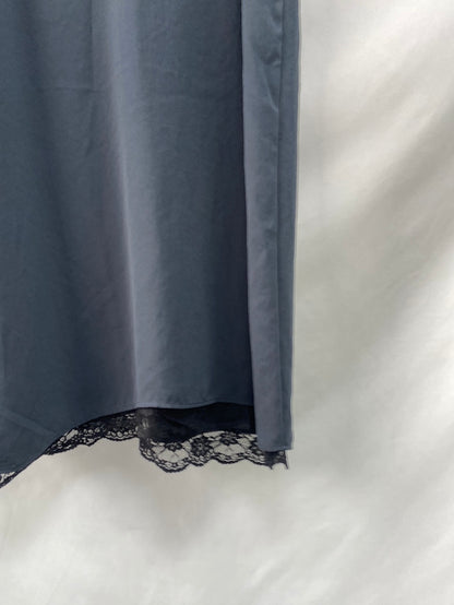 ZARA.Vestido gris lencero T.m