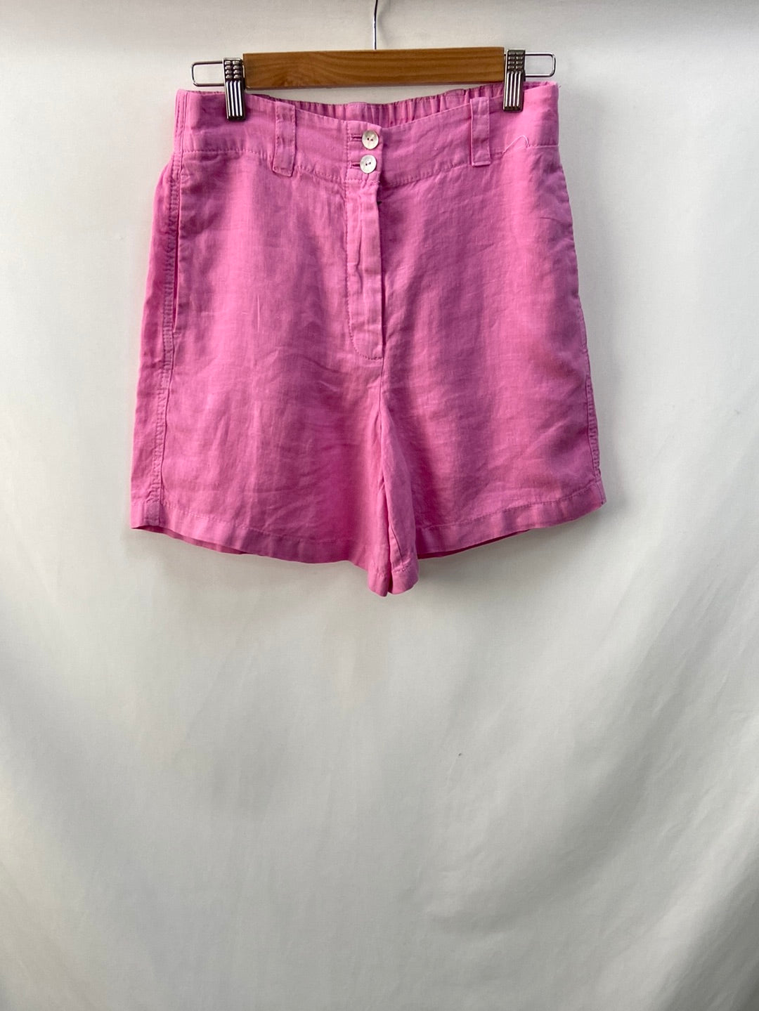 MASSIMO DUTTI.Bermudas lino rosas T.36