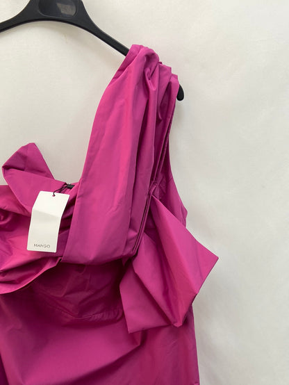 MANGO. Asymmetrical pink dress TL