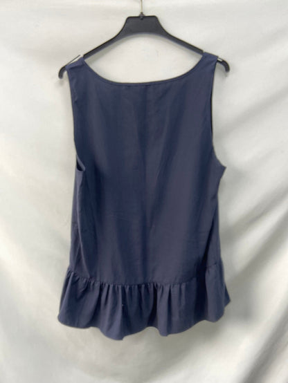 ZARA.Top azul volante T.m