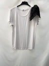 DAPHNEA.Camiseta blanca detalle plumeti T.S