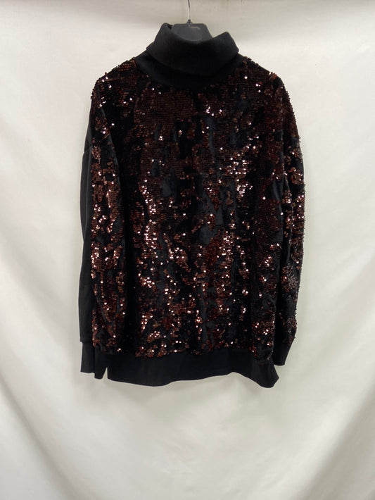 ZARA.Jersey negro lentejuelas T.M