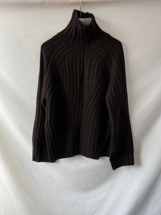 H&amp;M.Oversized brown wool sweater T.xs