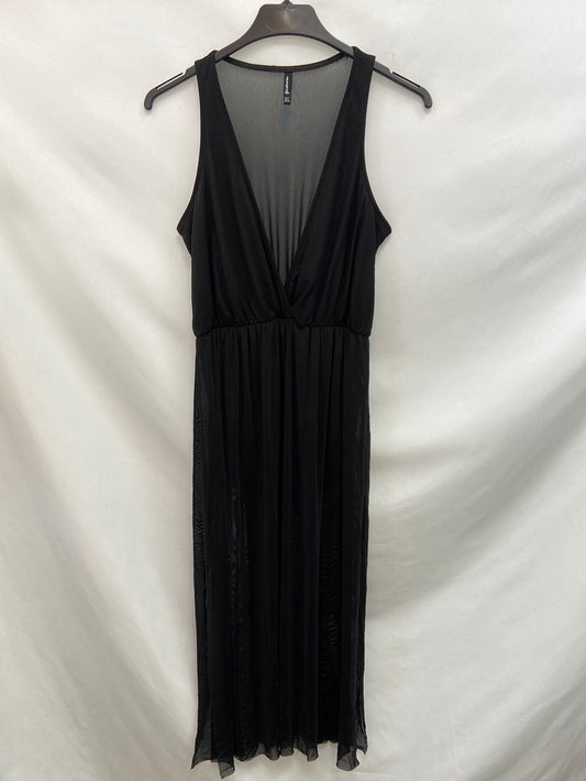 STRADIVARIUS.Black chiffon midi dress Ts