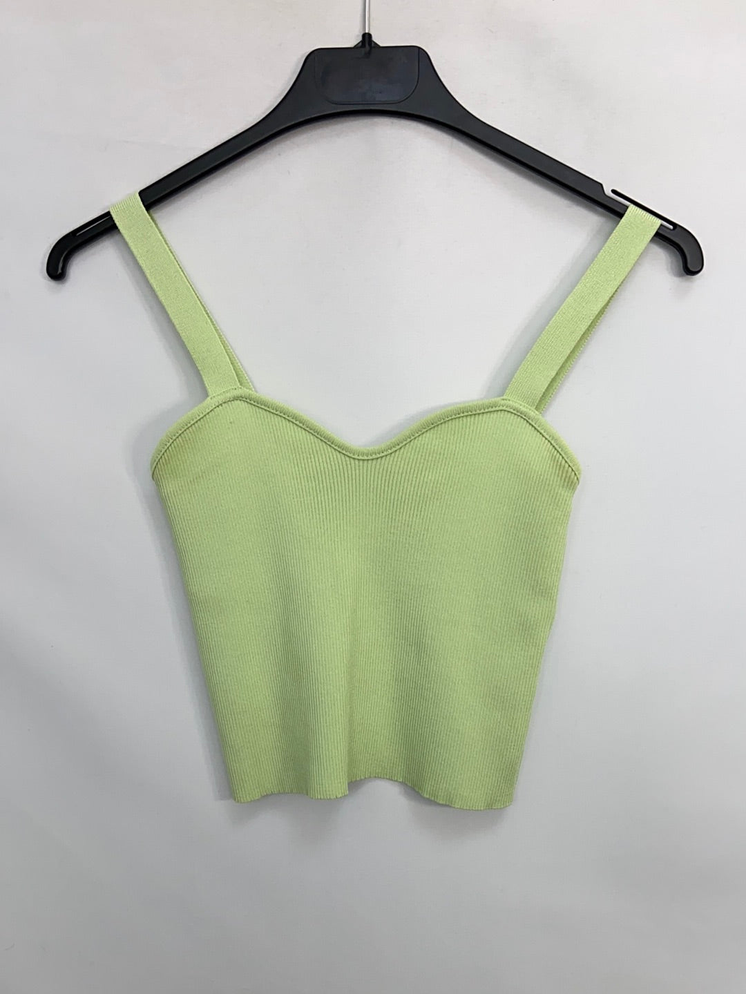 ZARA.Green knitted crop top T. S