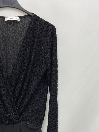 MANGO.Body negro textura T.S