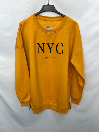 PULL&BEAR.Sudadera mostaza oversized T.s