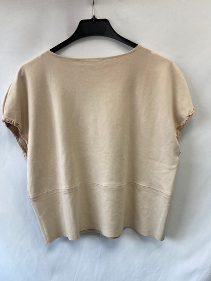 MANGO.Top beige antelina T.M