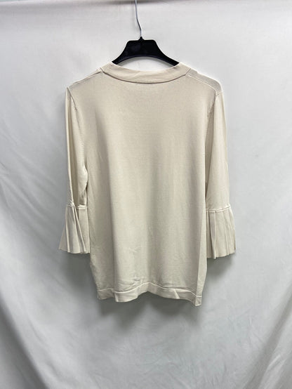 COS. Camiseta beige tablas T.m