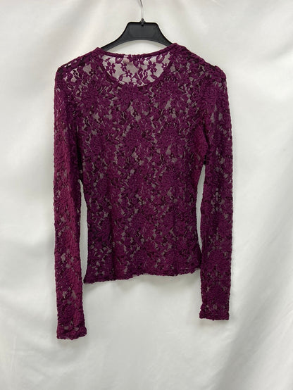 H&amp;M.Purple Lace Top TS