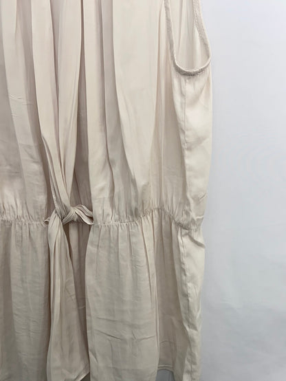 ZARA.Blusa beige plisada detalle nudo T.m