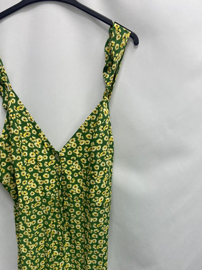 ZARA. Mono verde flores T.l (m/l)