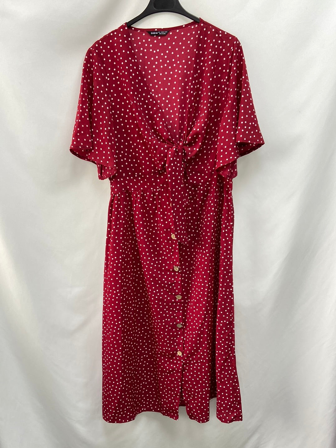 SHEIN. TL Polka Dot Midi Dress
