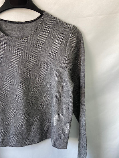 OTHERS. Grey plaid T-shirt Tm