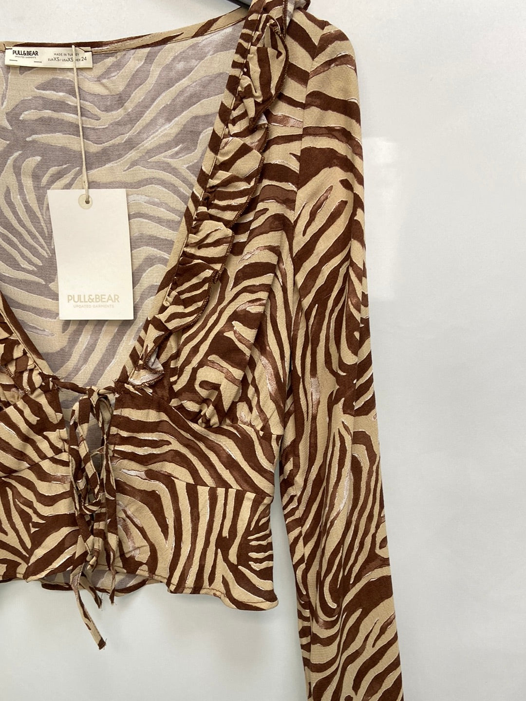 PULL&amp;BEAR.Top animal print T.XS