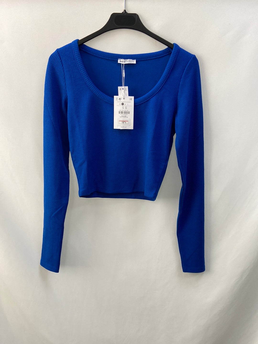 BERSHKA. TS ribbed knit T-shirt