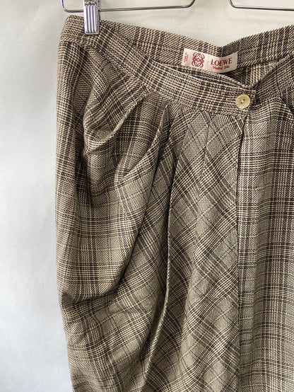 LOEWE. Checked puffed midi skirt T42