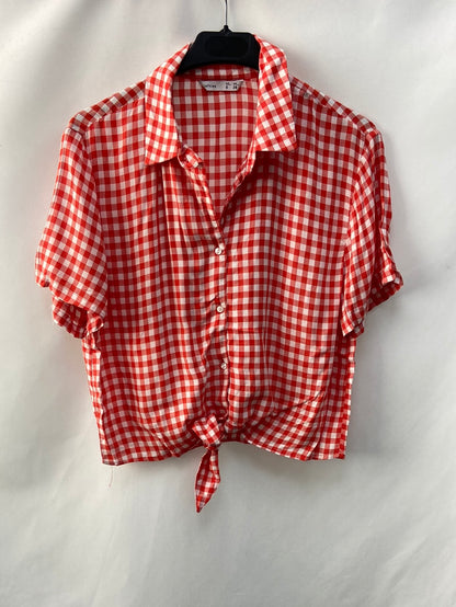 LEFTIES.Blusa cuadros lazada T.S