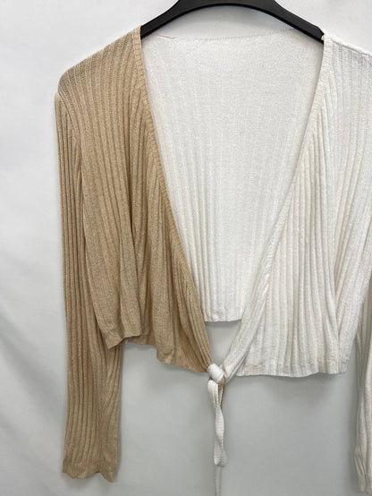 OTRAS.Croptop punto canalé bicolor T.s/m