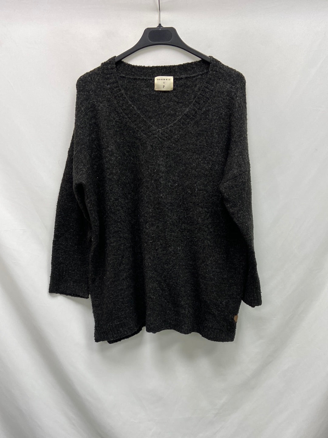 BROWNIE.Oversized gray TS sweater