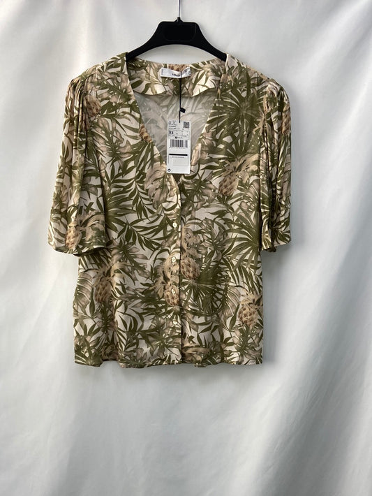MANGO.Blusa estampada T.XS