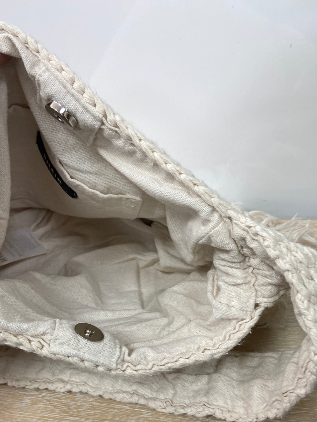 SHEIN. Beige braided crochet bag