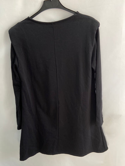VALENTINA.Vestido corto negro sudadera T.L