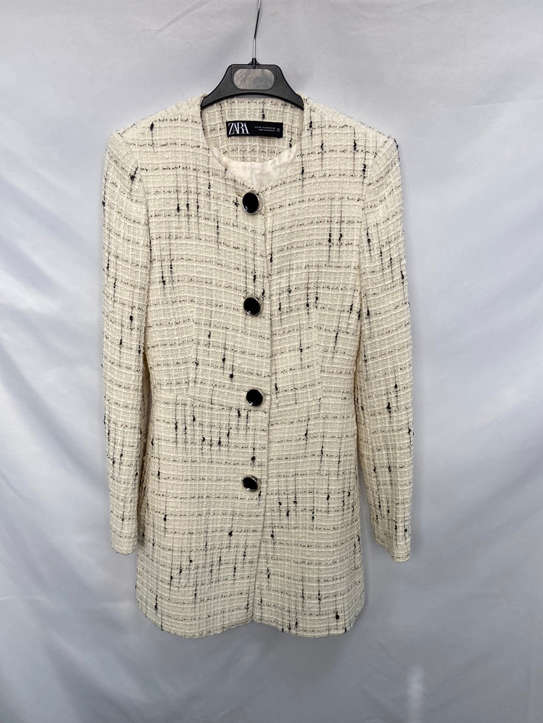 ZARA.Abrigo entallado tweed T.xs