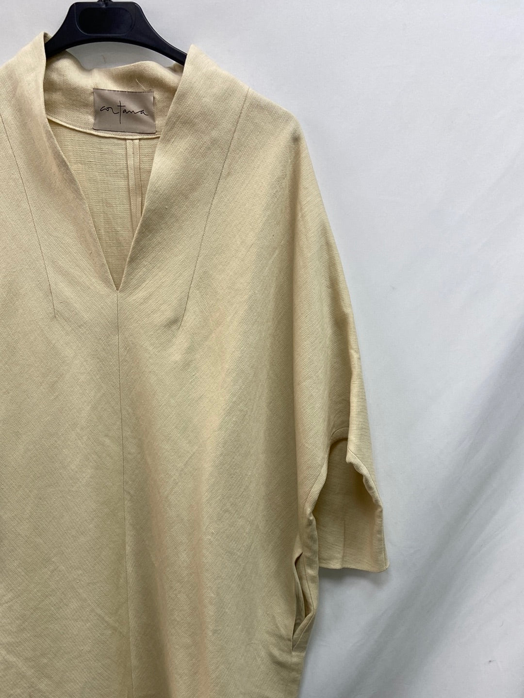 CORTANA. Long beige linen dress size 38