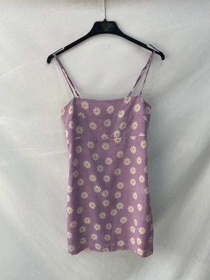 BRANDY MELVILLE.Vestido lila margaritas T.S