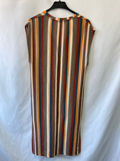 ZARA.Vestido punto fino semitransparente T.S