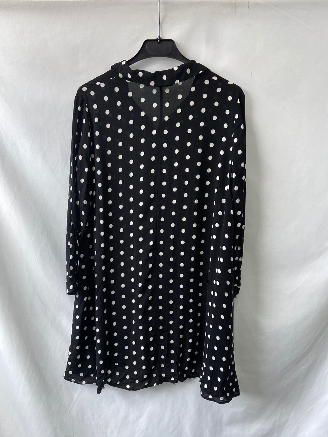 ZARA.Vestido/blusa negra lunares T.S