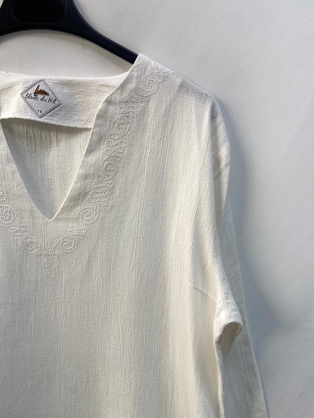 BLANC DU NIL.White cotton top TM/L