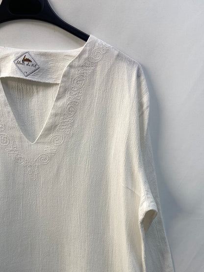 BLANC DU NIL.White cotton top TM/L